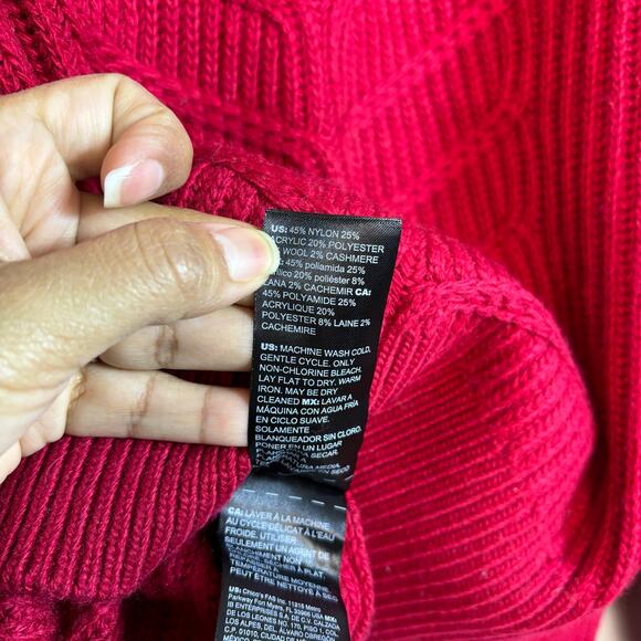 Off-Shoulder Red Sweater - Picture 9 of 14